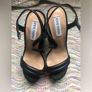 Steve Madden Black Strappy High-Heel Sandals